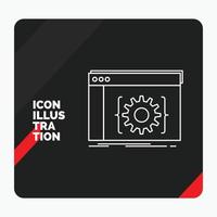 Red and Black Creative presentation Background for Api. app. coding. developer. software Line Icon vector