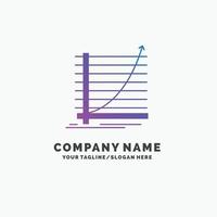 Arrow. chart. curve. experience. goal Purple Business Logo Template. Place for Tagline. vector