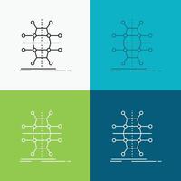 Distribution. grid. infrastructure. network. smart Icon Over Various Background. Line style design. designed for web and app. Eps 10 vector illustration