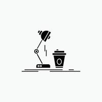 studio. design. coffee. lamp. flash Glyph Icon. Vector isolated illustration