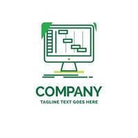 Ableton. application. daw. digital. sequencer Flat Business Logo template. Creative Green Brand Name Design. vector