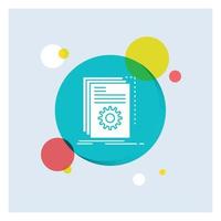 App. build. developer. program. script White Glyph Icon colorful Circle Background vector