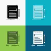 Business. document. file. paper. presentation Icon Over Various Background. glyph style design. designed for web and app. Eps 10 vector illustration