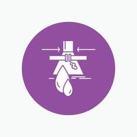 Chemical. Leak. Detection. Factory. pollution White Glyph Icon in Circle. Vector Button illustration