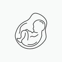 bebé. el embarazo. embarazada. obstetricia. icono de línea de feto. ilustración vectorial aislada vector