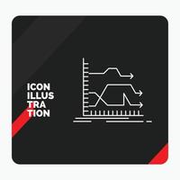 Red and Black Creative presentation Background for Arrows. forward. graph. market. prediction Line Icon vector