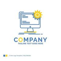 Internet. layout. page. site. static Blue Yellow Business Logo template. Creative Design Template Place for Tagline. vector