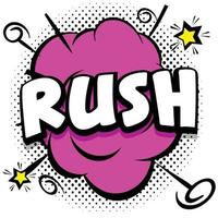 rush Comic bright template with speech bubbles on colorful frames vector