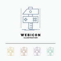 Build. craft. develop. developer. game 5 Color Line Web Icon Template isolated on white. Vector illustration