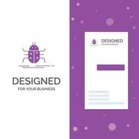 Business Logo for Bug. bugs. insect. testing. virus. Vertical Purple Business .Visiting Card template. Creative background vector illustration