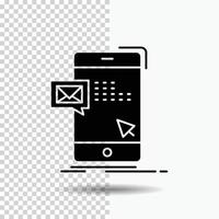 bulk. dialog. instant. mail. message Glyph Icon on Transparent Background. Black Icon vector