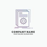 App. build. developer. program. script Purple Business Logo Template. Place for Tagline vector