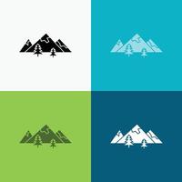 rocks. hill. landscape. nature. mountain Icon Over Various Background. glyph style design. designed for web and app. Eps 10 vector illustration