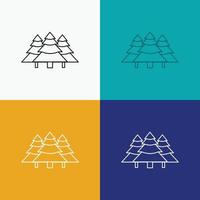 forest. camping. jungle. tree. pines Icon Over Various Background. Line style design. designed for web and app. Eps 10 vector illustration