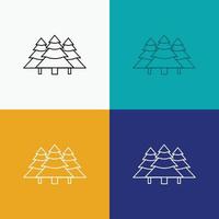 forest. camping. jungle. tree. pines Icon Over Various Background. Line style design. designed for web and app. Eps 10 vector illustration