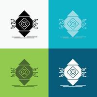 ubicomp. Computing. Ubiquitous. Computer. Concept Icon Over Various Background. glyph style design. designed for web and app. Eps 10 vector illustration