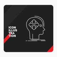 fondo de presentación creativa rojo y negro para avanzados. cibernético futuro. humano. icono de línea mental vector