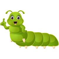 Happy caterpillar cartoon on white background vector