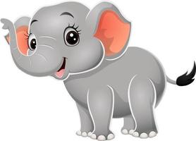 Cartoon baby elephant on white background vector