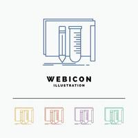 build. equipment. fab. lab. tools 5 Color Line Web Icon Template isolated on white. Vector illustration