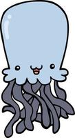 doodle character cartoon octopus vector