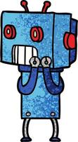 robot de dibujos animados de textura grunge retro vector