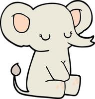 doodle character cartoon elephant vector