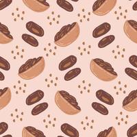 Dates fruits seamless pattern vector