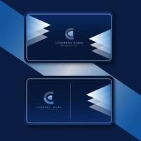 elegant business card templates in blue gradient vector