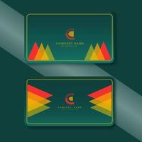 elegant business card templates in green gradient vector