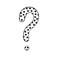 Question mark hand drawn in doodle style, vector illustration. Icon question symbol for print and design. Quiz and Exam concept, isolated element on a white background. Graphic sign ask and fqa