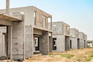 construction residential new house with prefabrication system in progress at building site photo