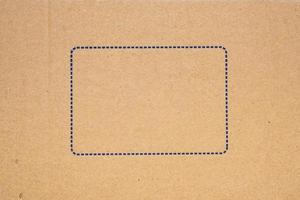 Old brown cardboard box paper texture with blue frame background photo