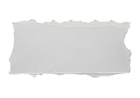 White ripped paper torn edges strips isolated on white background photo