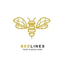 simple line art hornet bee logo icon symbol sign vector illustration design graphic