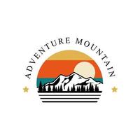 logotipo de aventura de montaña al aire libre icono de diseño gráfico ilustración vectorial moderna vector