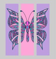 Set of bookmarks with colorful tropical butterfly. vector