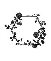 Black Frames of Roses vector