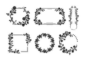 Black Frames of Roses vector