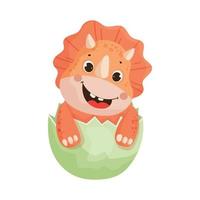 Triceratops in egg vector