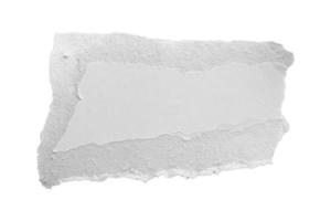 White ripped paper torn edges strips isolated on white background photo