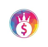 Dollar King Logo Designs Concept Vector. Crown money icon Vector. vector