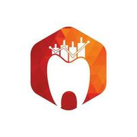 concepto de logotipo de icono de finanzas de dentista. plantilla de diseño de logotipo de vector de estadística dental.