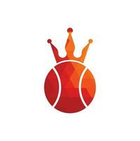 Tennis king vector logo design. Tennis ball and crown icon design template.