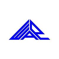 diseño creativo del logotipo de la letra wap con gráfico vectorial, logotipo simple y moderno de wap en forma de triángulo. vector