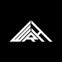 diseño creativo del logotipo de la letra wrh con gráfico vectorial, logotipo simple y moderno de wrh en forma de triángulo. vector