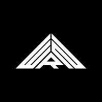 diseño creativo del logotipo de letra wrn con gráfico vectorial, logotipo simple y moderno wrn en forma de triángulo. vector