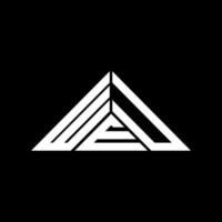 diseño creativo del logotipo de la letra weu con gráfico vectorial, logotipo simple y moderno de weu en forma de triángulo. vector