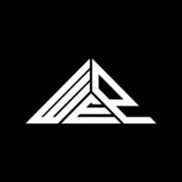 diseño creativo del logotipo de la letra wep con gráfico vectorial, logotipo simple y moderno de wep en forma de triángulo. vector
