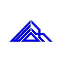 Diseño creativo del logotipo de la letra wdx con gráfico vectorial, logotipo simple y moderno de wdx en forma de triángulo. vector